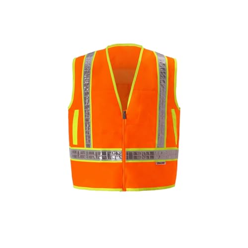2W International 8038GC-2 M Class 2 Zipper Front Oralite High-Viz Vest Orange - Medium