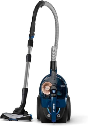Philips PowerPro Bezworkowy Odkurzacz, Tworzywo Sztuczne, 900 W, 2 L, Blokada Antyalergiczna, Technologia PowerCyclone 8, Szczotka SuperTurbo, Kontrola Mocy, Niebieski/Czarny (FC9745/09)