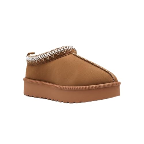 Nexsus Plus Girls Boys Platform Faux Suede Fut Loined Slippers High Sole Comfy Unisex Slippers Winter Autumn