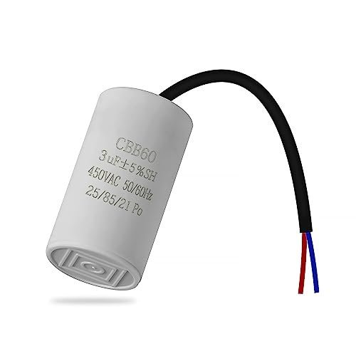 CBB60 450v 3uf 50/60HZ Condensador de arranque,Condensador de supresión,Condensador de arranque del motor,Condensador de microfaradios con cable