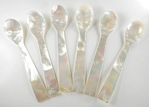 Genuine Mother of Pearl Caviar Spoon Tea Sugar Dessert Spoon 45 Set of 6-Great dessert spoon-Festive dessert spoon-Dessert spoon for all occasions -Kitchen utensils-Dessert spoon
