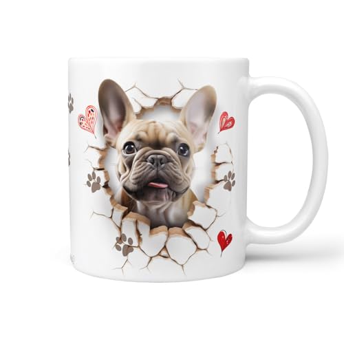 Hunde-Tasse: Französische Bulldogge hell | Frenchie | Liebe zum Haustier | Kaffee-Tasse | Geschenk für Hundeliebhaber Hundebesitzer | Geschenkidee | Keramik 330ml | French Buldog