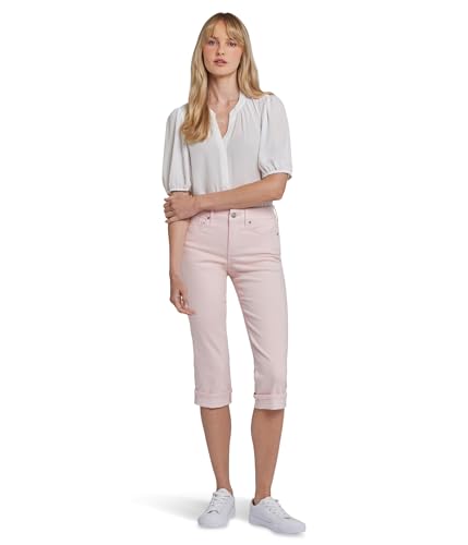 NYDJ Women's Petite Marilyn Straight Crop Jeans in Crystal Pink