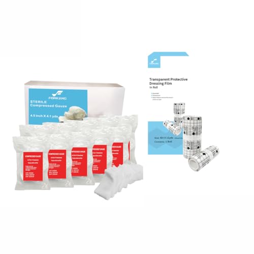 Htlary Calcium Alginate Wound Dressing Pads, 4x4 Inch Sterile Non-Stick Gauze for Burns/Ulcers - Highly Absorbent, 10 Individual Pads