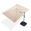 Purple leaf 9 x 115 patio umbrella outdoor cantilever rectangle umbrella aluminum offset umbrella with 360 degree rotation for garden deck pool patio beige  urban country home decor