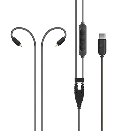 Image of MEE Audio USB Type C Headset Cable with Microphone and 3-Button Remote for MX PRO Series and M6 PRO in-Ear Monitors (USB-C Connector), Black (Cable-USB-PRO-BK)