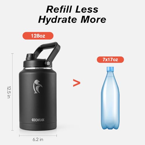 Image of Coolflask Titan Gallon Water Bottle Insulated with Large Handle Spout Lid