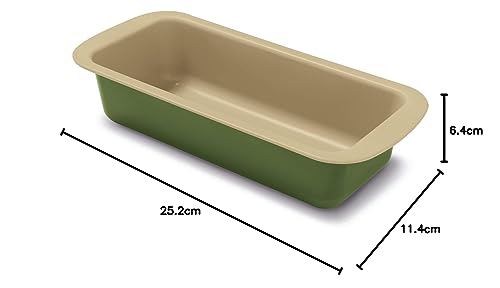 Guardini, Stampo plumcake 25x11 cm, Acciaio con rivestimento antiaderente a base di Cera di Carnauba, Colore verde/beige, Made in Italy, Linea B-Nat - immagine 6