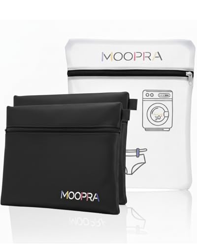 Lot de 2 Pochettes Étanches pour Culotte Menstruelle ou Serviette Hygiénique | Sacs de Rangement Imperméables | Anti-Fuite & Anti-Odeur + Filet de Lavage...
