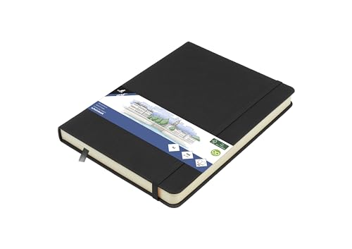 Kangaro Art Skizzenbuch A5 schwarz PU Hardcover 80 Blatt 140 Gramm cremefarbenes Papier