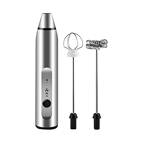 Csheng Mini Kaffeebesen Küchenbesen Kleiner Schneebesen Mini Handbesen Schneebesen Elektrischer Haushalt Kleiner Elektrischer Schneebesen Rührer Milchschneebesen Küchenutensilien Silver Cover