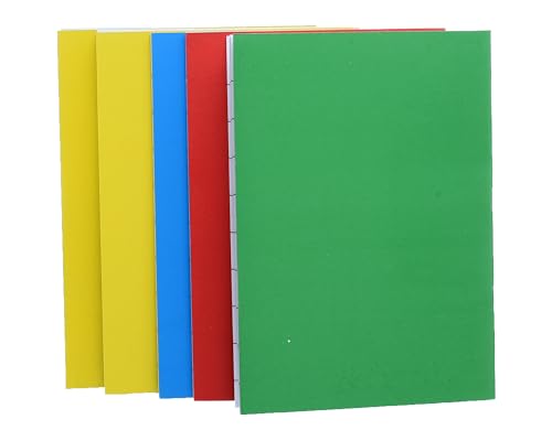 كشكول للطالب A5 مسطر بـ 9 سطور ومصمم من ورق أبيض متين بوزن 60 جم/م² للدراسة المدرسية واستخدام المكتب، متعدد الألوان، 40 صفحة، عبوة من 5 قطع