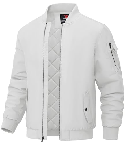BGOWATU Men's Jacket Windproof Quilted Bomber Jackets Casual Fall