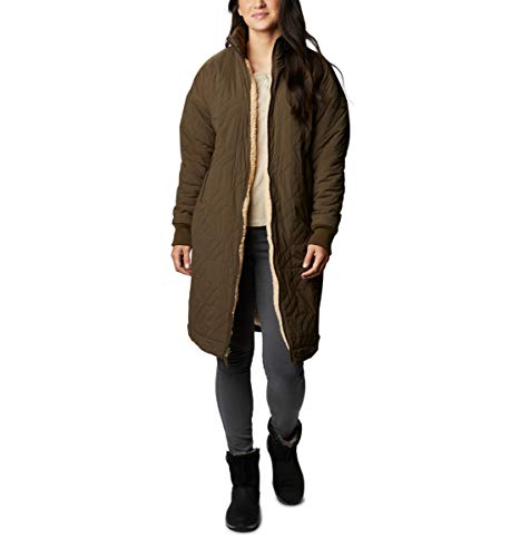 Columbia women's kinzu point reversible jacket, olive green/ceram…
