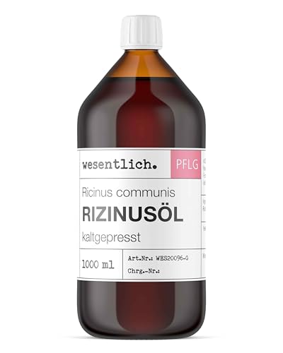 wesentlich. Rizinusöl kaltgepresst 1000ml - 100% reines Rizinusöl - für Haut und Haare, Wimpern und Augenbrauen