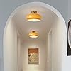 ZALORD Nordic Vintage Ceiling Light Fixture Denmark Mid Century Modern Nostalgia Semi Flush Mount Ceiling Light with Orange White Glass Shade for Restaurant Cafe Loft Bedroom Hallway 10.6inch #4