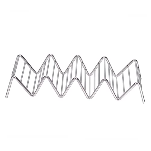 Garneck Taco Holder Racks Taco Shells Holder Taco Stand Rack Stands Wire Tacos De Holders Kitchen Utensil Metal Taco Stand Taco Rack Metal Cookware Stainless Steel Taco Stand Silver
