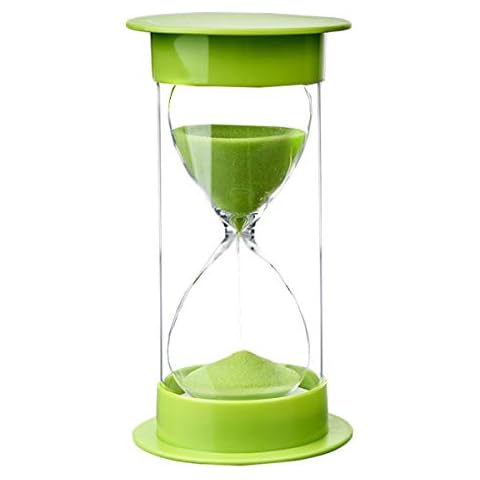 Toirxarn Sand Timer 5/10/15/30/45/60 Minutes, Dual Protection Child Safety Hourglass, Time Management Assistant, Creative Gift, Living Room Office Decoration-5 min in Green Cover