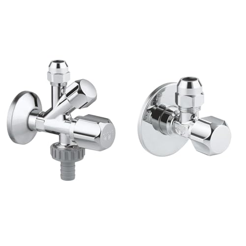 GROHE Original WAS - Kombi-Eckventil, chrom, 22035000 & | ECKVENTIL - Sicherungstechnik | für Einhandmischer mit selbstdichtendem Anschlussgewinde, Abgang 3/8 Zoll | 22023000 GROHE Original WAS - Kombi-Eckventil, chrom, 22035000 & | ECKVENTIL - Sicherungstechnik | für Einhandmischer mit selbstdichtendem Anschlussgewinde, Abgang 3/8 Zoll | 22023000
