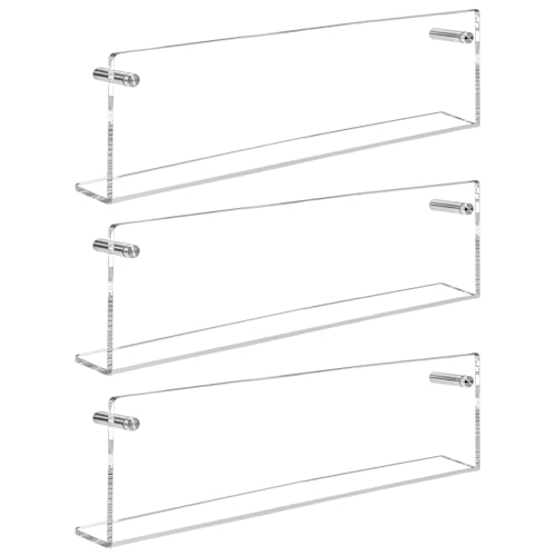 Dewonme Revistero Pared,Paquete de 3, Estante para Revistas, Longitud de 48 cm,Acrílico Transparente,Adecuado para Habitación de los Niños, Sala de Estar, Dormitorio y Oficina