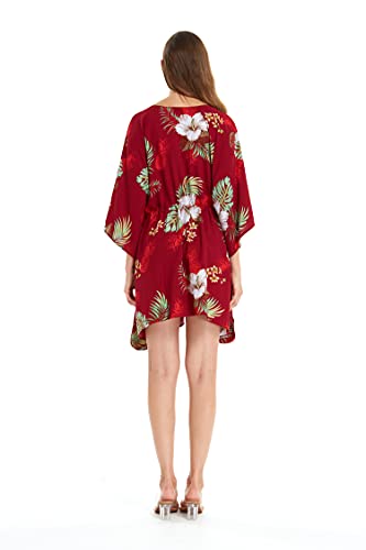 Image of Matchable Family Hawaiian Luau Men Women Girl Boy Clothes in Pineapple Garden Burgundy