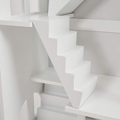 Liberty House Toys Weißes Holz Puppenhaus Bücherregal mit Dach Terrasse Balkon, 116cm H x 83cm W x 30.5cm D – Bild 7