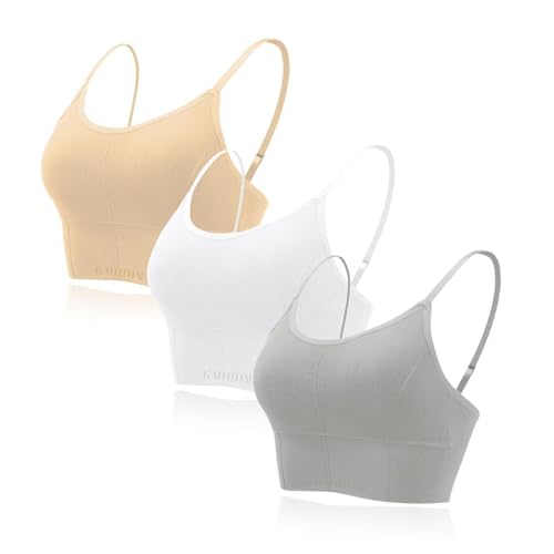 Image of Kaththai Women Cotton Padded Wire-Free Sports Bra with Adjustable Straps Soft Padded Push-Up Bra for Yoga, Fitness (Free Size Bra Fit Up to 28,30,32,34)