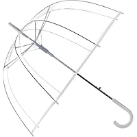 Unibos | Birdcage Dome Umbrellas | PVC Transparent | Long Handle Wedding Brolly | Unisex Party Parasol Rain Bridesmaid Bridal | See Through Umbrella | Waterproof Stick Umbrellas | Strong/Lightweight