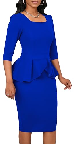 Women's Wear to Work Dresses Business Casual Midi Wrap Dress Elegance Church Outfits4