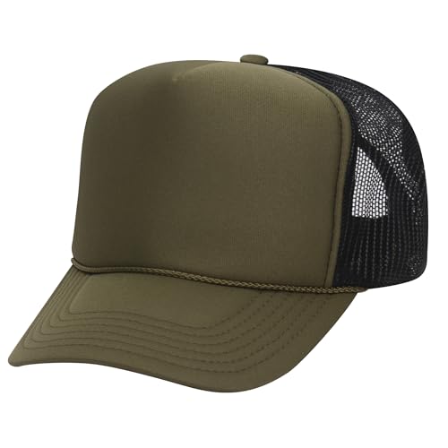Image of OTTO Polyester Foam Front 5 Panel High Crown Mesh Back Trucker Hats in 97, Bulk, Wholesale
