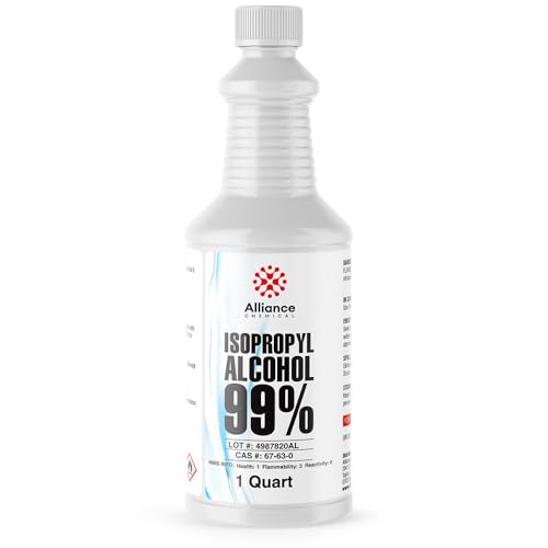 Isopropyl Alcohol 99% - 1 Quart Bottle - High-Purity Concentrated Rubbing Alcohol for Effective Cleaning - Quick-Drying, Domestically Sourced IPA