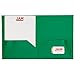 JAM PAPER Plastic 2 Pocket POP Folders - Durable School Folders - Green - 3/Pack