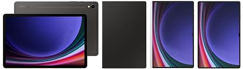 Image of Samsung Tab S9 Ultra, RAM 12 GB, ROM 512 GB Expandable, Wi-Fi + 5G Tablet, Gray with S9 Ultra Screen Protector, Transparent & S9 Ultra Notepaper Screen, White & S9 Ultra Book Cover Keyboard, Black