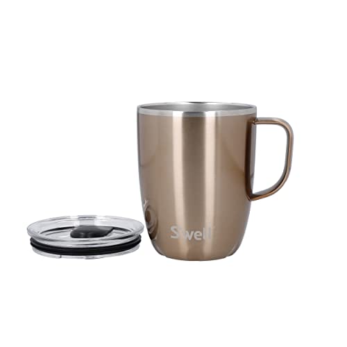 S'well Mug with Handle, Pyrite, 350ml. Vacuum Insulated Stainless Steel Travel Mug with Handle - Image 2