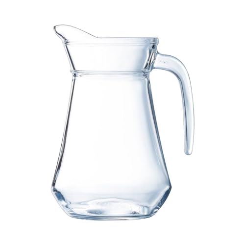 Luminarc - Broc à Anse Transparent - Verre Trempé - Compatible Lave-Vaisselle - Préhension Facile - Fabrication en France - Pichet Contenance 1 Litre