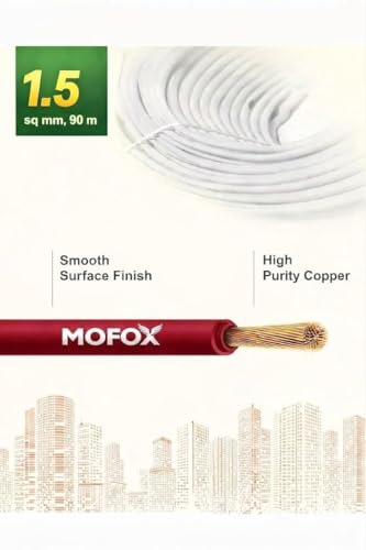 Image of MOFOX Diamond Series FR /FRLS Electrical Wire, Multi-Strand Copper Conductor 90 Meter (RED, 1.50 SQ MM)