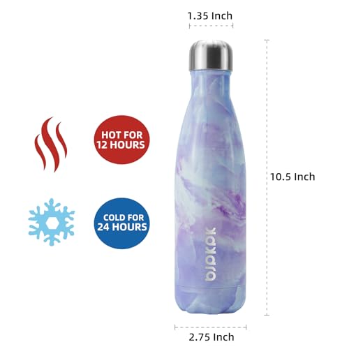 Image of BJPKPK 17oz Insulated Stainless Steel Water Bottles, Sports Water Bottles Keep Cold 24 Hours and Hot 12 Hours,Dawn