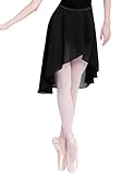 Cuulrite Ballet Dance Chiffon Skirt for Women/Girls, Upgrade Adjustable Waist Wrap Skirt,Black
