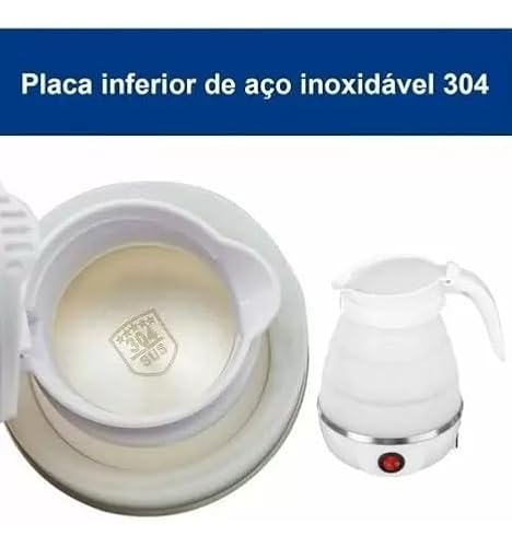 Chaleira Jarra Elétrica De Silicone Dobrável Retrátil Portátil Esquenta Água Leite Bebida Chá Mamade