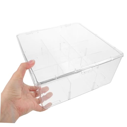Boîte en acrylique transparent Housoutil avec couvercle et compartiments - 4
