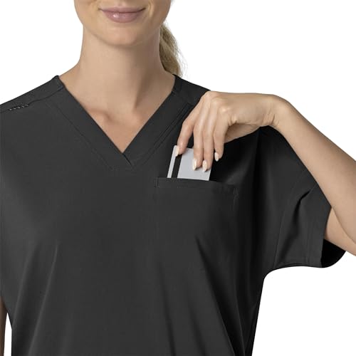Carhartt Force Cross-Flex Women's Oversized V-Neck Scrub Top, Black, M - image 4