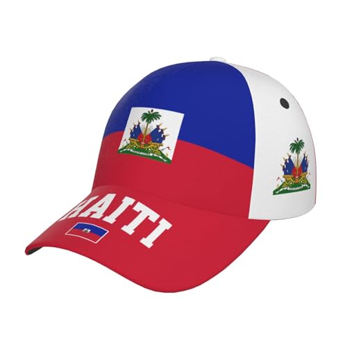 Casquette de baseball avec drapeaux nationaux pour homme et femme, casquette de protection solaire réglable à la mode, casquette de camionneur, casquettes patriotiques, Drapeau haïtien., Taille unique