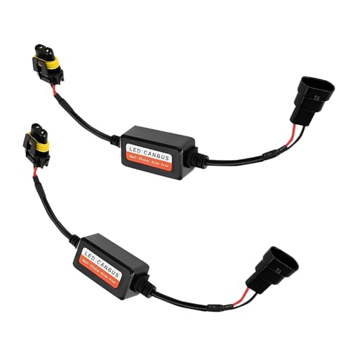 Dogary 2 PCS LED Car Light Decoder, 9006/HB4/9012 Warning Error Decoder Canceller, Plug-and-play Anti-flicker Harness Adapter for Radio/Audio LED Filter, Bulb Retrofit Error Eliminator (Black)