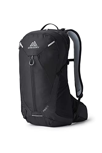 Gregory Miko 15L Unisex Day Hiking Backpack, Ventilated Backpanel, Built-In Hydration Attachment for Water Bladder (Reservoir Not Included), One Size Fits All, Optic Black