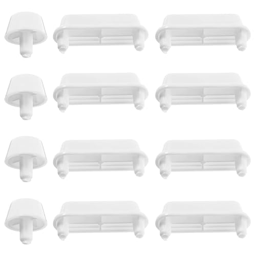 DOPENSPI Lot de 12 tampons pour abattant de WC - Blanc - Pièce de rechange - Isolation acoustique - Amortisseurs - Pour abattant de WC en bois