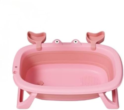 Vilom 【ペット用折りたたみバスタブ】排水穴付き・柔らかクッション内蔵|コンパクト収納&持ち運び便利|小型犬・中型犬・猫対応|お風呂・洗面器・旅行・室内外使用可能なペット専用浴槽 (ピンク)