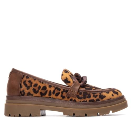 REFRESH - Mocassins Femme Léopard - Chaussures Confortables et polyvalentes - Mode décontractée - Modèle 17300302 (Taille37)
