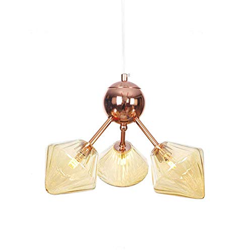 Lámpara industrial retro de 3 luces y pantalla moderna minimalista para salón