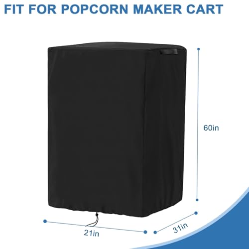 Image of 420D Waterproof Popcorn Machine Cover 21 inchL x 31 inchW x 60 inchH | Two side handles aid lifting. Drawstring locks out wind.