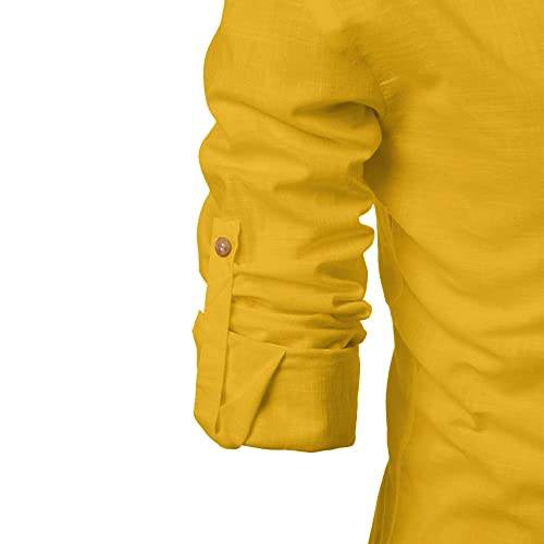 Image of Vida Loca Full Sleeve Mandarin Collor Cotton Casual Slim Fit Shirt for Men's